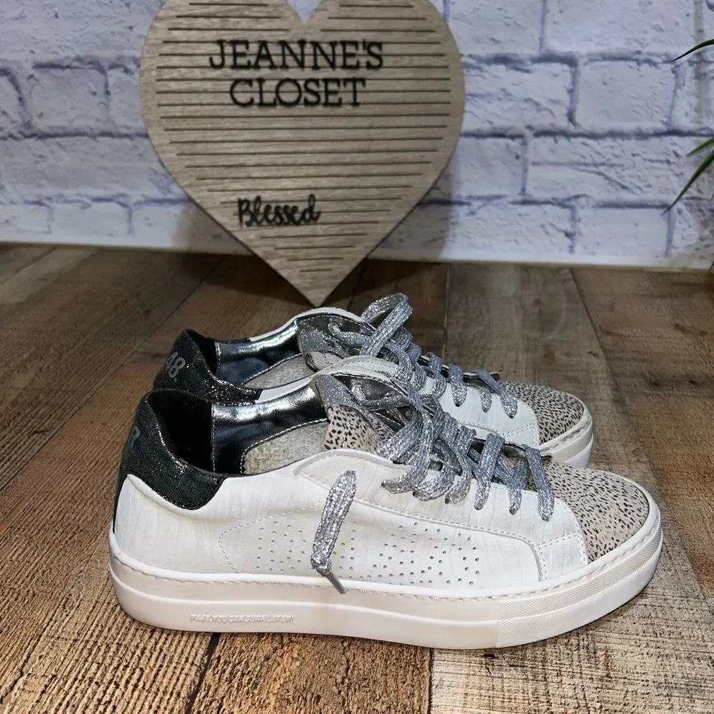 P448 Thea Platform Leopard Sneakers 39